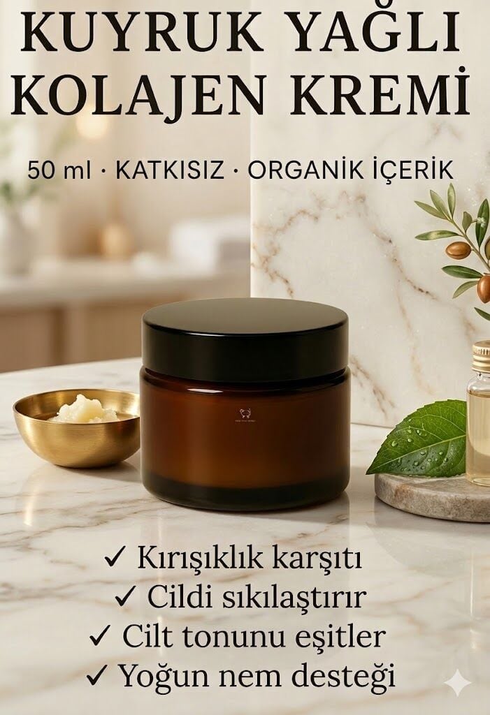 Kuyruk Yağı & Kolajen İçerikli Doğal Yüz Bakım Kremi – 50 Ml | Sıkılaştırıcı & Nemlendirici Etki