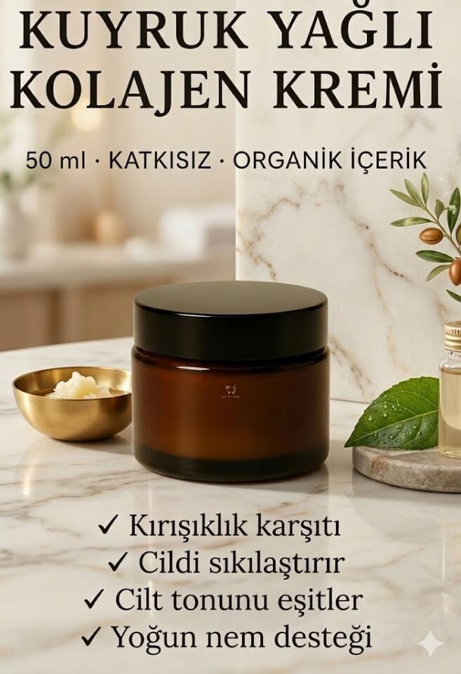 Kuyruk Yağı & Kolajen İçerikli Doğal Yüz Bakım Kremi – 50 Ml | Sıkılaştırıcı & Nemlendirici Etki